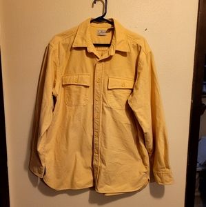 L.L. Bean Men's Burnside Double-Brushed Flannel Shirt Tan size Large regular